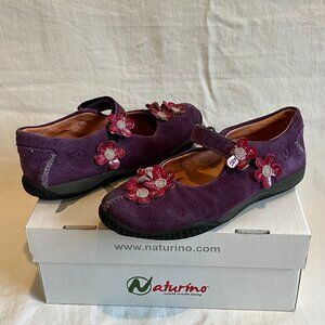 EUC Naturino Prugna Suede Girls Shoes, sz 32